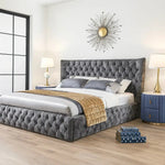 Luxe Winged Back Chesterfield Bed Frame - DF Beds