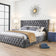 Luxe Winged Back Chesterfield Bed Frame 6ft Super King Grey