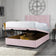 Cube ottoman storage bed base with headboard