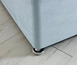Olly Grey Divan Bed With Lined Headboard - DF Beds