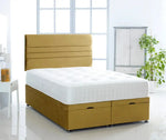 Horizontal Lined Ottoman Storage Divan Bed with Headboard - DF Beds