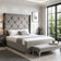 Arabella Upholstered Wingback Bed Frame 4ft 6 Double Grey Plush