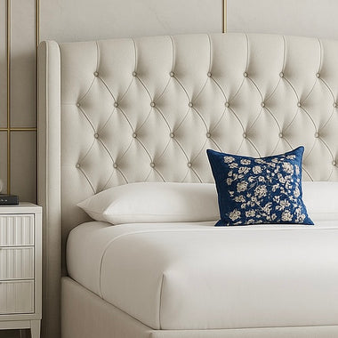 Bremwich Chesterfield Wing Upholstered Bed Gaslift Ottoman