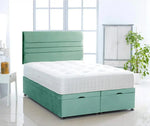 Horizontal Lined Ottoman Storage Divan Bed with Headboard - DF Beds