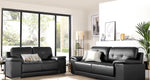 Grey Leather Sofa - D F Beds