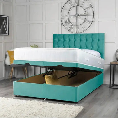 Omega Ottoman Storage Divan Bed with Headboard - DF Beds