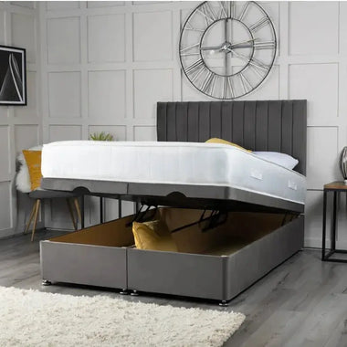Pollo 14 Panel Ottoman Storage Divan Bed with Headboard - DF Beds