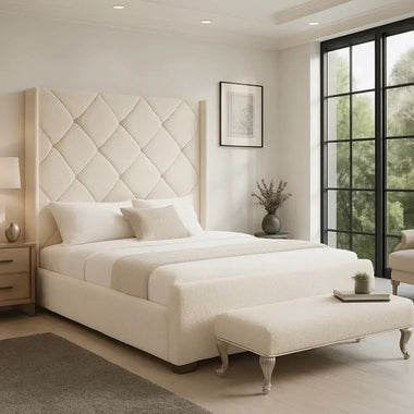 Arabella Upholstered Wingback Bed Frame - DF Beds