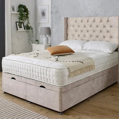 Emily Wing Ottoman Storage Divan Bed with Headboard - DF Beds