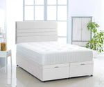 Horizontal Lined Ottoman Storage Divan Bed with Headboard - DF Beds