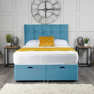 Cube Ottoman Storage Divan Bed with Headboard - DF Beds