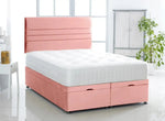 Horizontal Lined Ottoman Storage Divan Bed with Headboard - DF Beds