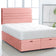 Horizontal lined ottoman bed base with headboard