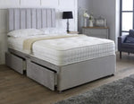 Apollo Pink Divan Bed With Lined Headboard - DF Beds