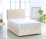 Horizontal Lined Ottoman Storage Divan Bed with Headboard - DF Beds