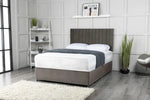 Olly Grey Divan Bed With Lined Headboard - DF Beds