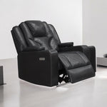 Bravado 3 + 2 Genuine Leather Power Recliner Sofa With Adjustable Headrest And Extras