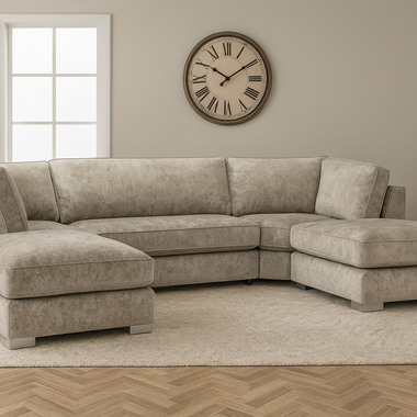 Sumerford U shape Sofa Champagne Scatter Back