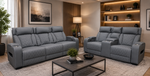 Knightsbridge LED Power Reclining 3 + 2 Sofa Set – Beige Modern Home Theater Comfort