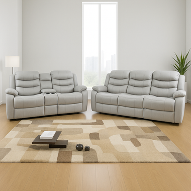 Roma Plus Leather Or Fabric Reclining Sofa With Super Fast Wireless Charger