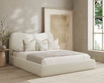 Curve Boucle Upholstered Bed Frame Cream 6ft Super King