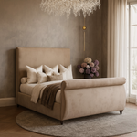 Howard Upholstered 5ft King Sleigh Bed Frame MInk Plush