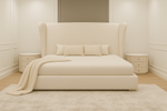 Freya Wide Wingback Curved Bed Frame