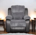 Leather Reclining Sofa Grey, Black, Brown or Cord - DF Beds