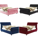 Chesterfield Swan Sleigh Bed - D F Beds - DF Beds