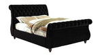 crushed velvet sleigh bed